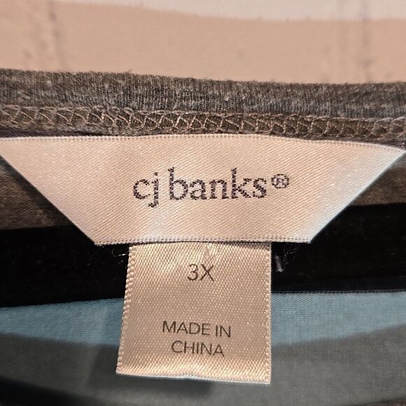 CJ Banks Striped Plus Size 3X Top - Picture 4 of 11